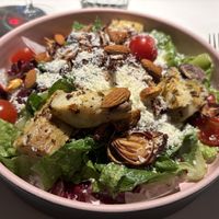 Caesar salad(vegan)with vegan cheese and lots of fresh salad,nuts etc yummy  at Vegan Restoran V in Tallinn