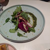 Beetroot ravioli at Vegan Restoran V in Tallinn