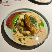 Paniertes „Chicken“ mit leckerem Kartoffelpüree  at Vegan Restoran V in Tallinn