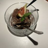Vegan tiramisu dessertt  at Vegan Restoran V in Tallinn