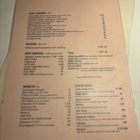 Menu (drinks)  at Vegan Restoran V in Tallinn