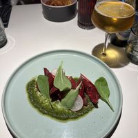 Beetroot ravioli (ABSOLUTELY A MUST)  at Vegan Restoran V in Tallinn