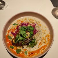 Chicken noodles dish at Vegan Restoran V in Tallinn