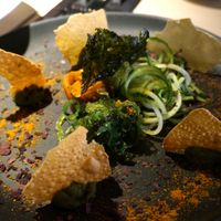 Seafood plate at Vegan Restoran V in Tallinn