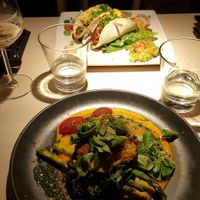 Turnip&quinoa puree / vegan tacos at Vegan Restoran V in Tallinn