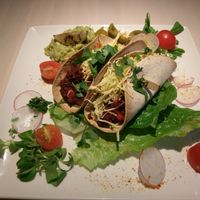 Spicy oven-baked seitan tacos with cheese and guacamole 9.80 €
 at Vegan Restoran V in Tallinn