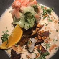 Tempeh with peanuts at Vegan Restoran V in Tallinn