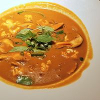 Tomato soup with mushrooms at Vegan Restoran V in Tallinn