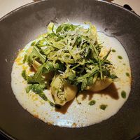 Pasta with pesto at Vegan Restoran V in Tallinn