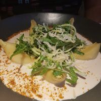 Shell pasta filled with tofu and spinach, in a white sauce with wine, AMAZING!!! at Vegan Restoran V in Tallinn