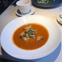 Tomato & red pepper soup at Vegan Restoran V in Tallinn