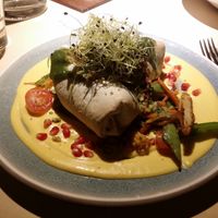 Special offer as per December 2019: burrito with mango sauce. Yum! at Vegan Restoran V in Tallinn