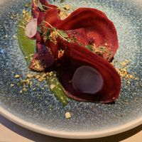 Beetroot ravioli  at Vegan Restoran V in Tallinn