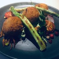 Days special, Deep friyed potatoballs and seitan at Vegan Restoran V in Tallinn