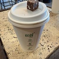 Coffee and free vegan treat at Sunshine Açai in Mooloolaba