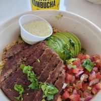 Healthy Burger Bowl at Carrot Express - South Beach in Miami Beach