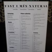 El menú en agosto 2020 at Tast i mes Natural in Barcelona