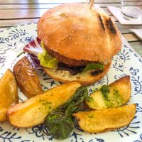 Hamburguesa blue cheese at Temple Natura in Mallorca