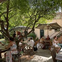 Garden seating at Temple Natura in Mallorca