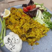 Vegan Paella - Chef's special dish at Temple Natura in Mallorca