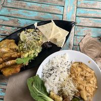 temple’s guacamole and chicken satay   at Temple Natura in Mallorca