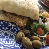 Escalope sandwich   at Temple Natura in Mallorca