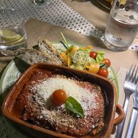 Eggplant parmigiana  at Temple Natura in Mallorca