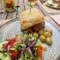 Focaccia Seiten sandwich at Temple Natura in Mallorca