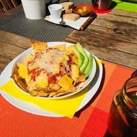 Vegan baked nachos at Temple Natura in Mallorca