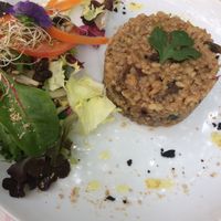 Mushroom risotto.  at Temple Natura in Mallorca