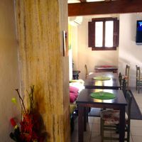 Tables inside at Temple Natura in Mallorca