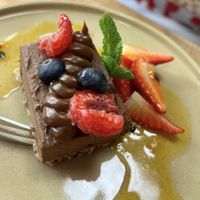 Raw chocolate brownie  at The Soul in Mallorca