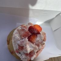My strawberry shortcake donut   at Get Caked Donuts in Summerside