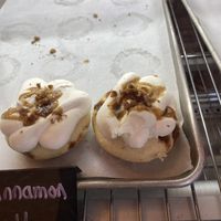 Hubby ate his cinnamon roll donut before I could I take a picture.  at Get Caked Donuts in Summerside