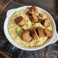 Grits and sausage at Souley Vegan in Oakland