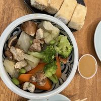 Steamed vegetables and side of tofuu  at Shinano Sushi Bar & Japanese Cuisine in Cleveland