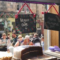 vegan cake at Southern Cross Cafe in Edinburgh