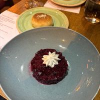 Beetroot tartare, leche di tegre, homemade almond ricotta at Pan Kitchen - Pop Up  in Istanbul