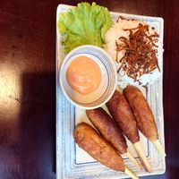 Mushroom lemongrass skewers at MOANA Vegetarian Restaurant in Sapa