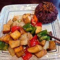 Modified the mushroom with veggies and added tofu at MOANA Vegetarian Restaurant in Sapa