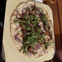 Falmmkuchen Elsässer Art vegan   at Belle Epoque - Bistro + Cafe in Ehrwald