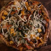 Vegetarian pizza (with vegan cheese) at Chill At Portofino in Palm Cove