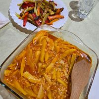 Vegan baked potatoes and grilled vegetables at Bujtina Izet Selimaj (Restaurant) in Tropoja