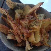 Vegan cassava chips (specify that you want them vegan). at Nu Nu in Palm Cove