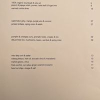 All vegan menu  at Nu Nu in Palm Cove