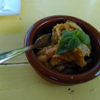 Amuse: courgette spaghetti at Gare du Nord in Rotterdam