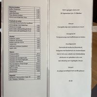 Menu  at Gare du Nord in Rotterdam