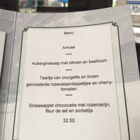 Menu at Gare du Nord in Rotterdam