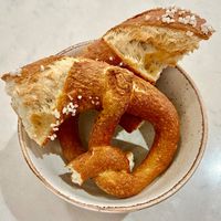 Salted pretzel at Dacia Felix in Bucharest