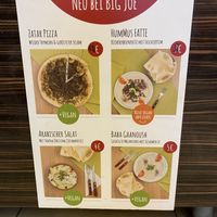 Some of the vegan dishes at Big Joe Falafel in Linz